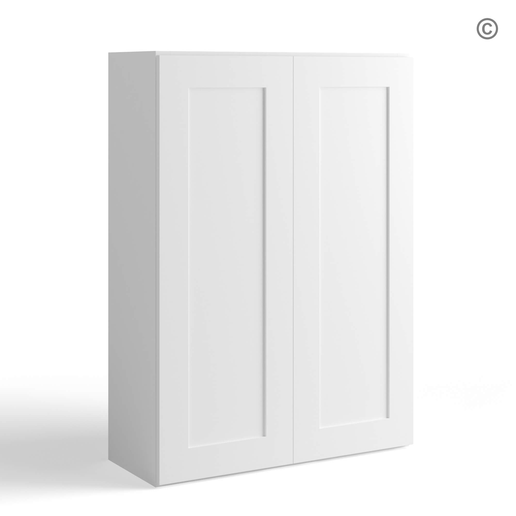 15-shaker-white-wall-cabinet-double-doors-42_h-closed (1) White Shaker 42 H Double Door Wall Cabinet, white kitchen cabinets, rta cabinets