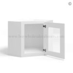 White Shaker 12" x 24" Diagonal Corner Wall Cabinet with Glass Door - Image 2