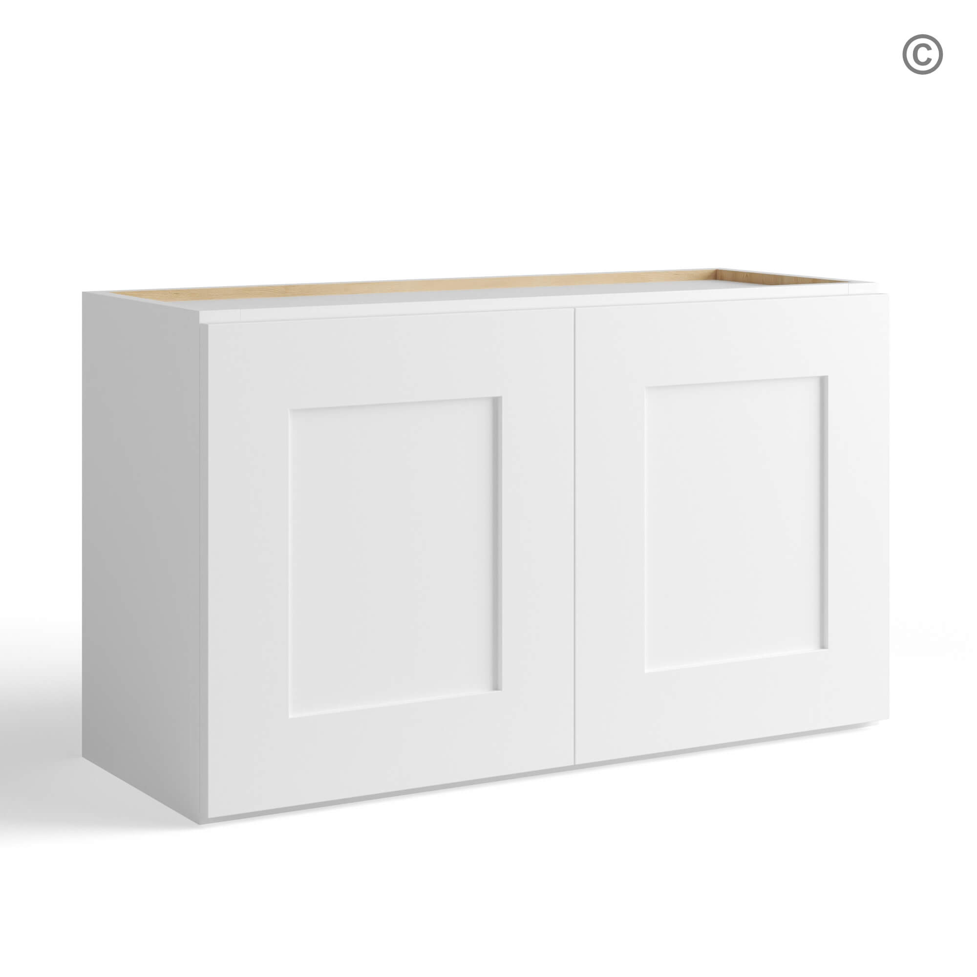 3-shaker-white-wall-cabinet-double-doors-12_h-closed (1) White Shaker 18 H Double Door Wall Cabinet, white kitchen cabinets, rta cabinets