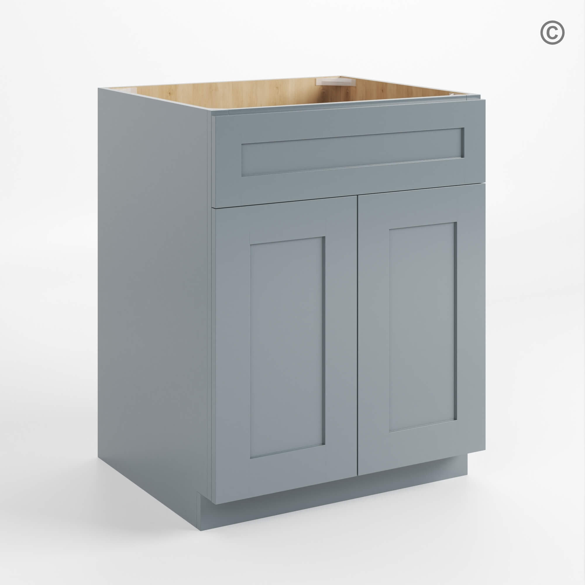 36-shaker-gray-base-cabinet-double-doors-34-1_2h-24_w-closed (1) Gray Shaker Base Cabinet with Double Doors & Single Drawer, gray kitchen cabinets, rta cabinets