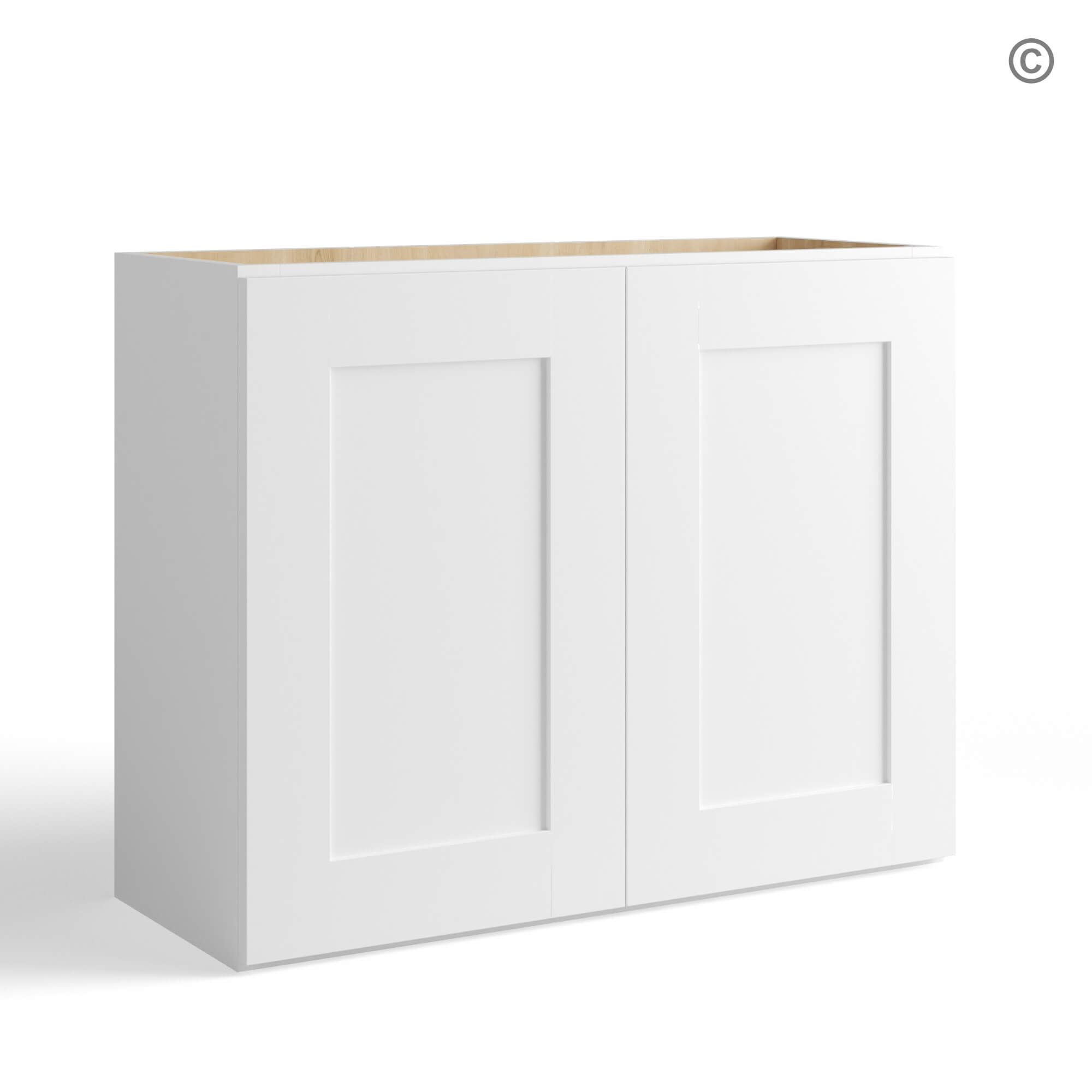 4-shaker-white-wall-cabinet-double-doors-24_h-closed (1) White Shaker 24 H Double Door Wall Cabinet, white kitchen cabinets, rta cabinets