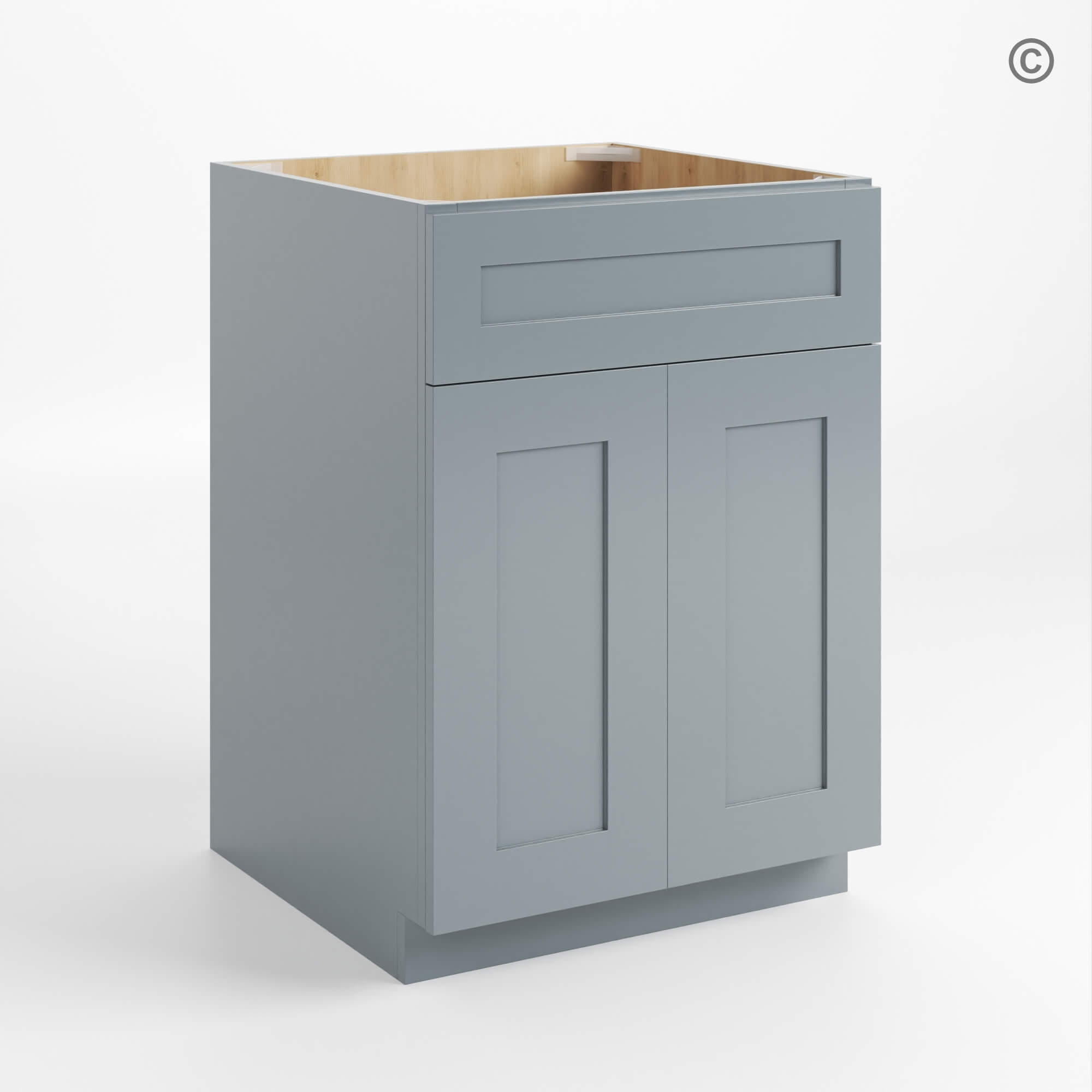 41-shaker-gray-sink-base-with-one-dummy-drawer-closed (1) Gray Shaker Sink Base 27, gray kitchen cabinets, rta cabinets