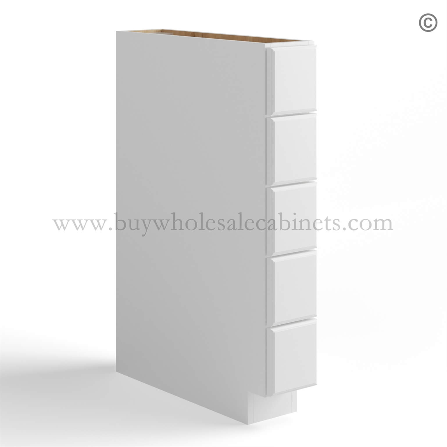 54-shaker-white-base-spice-drawer-closed (1) White Shaker Base Spice Cabinet with 5 Drawers, white kitchen cabinets, white shaker cabinets, rta cabinets