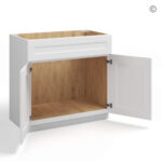White Shaker Double Vanity Sink Base Cabinet - Image 2