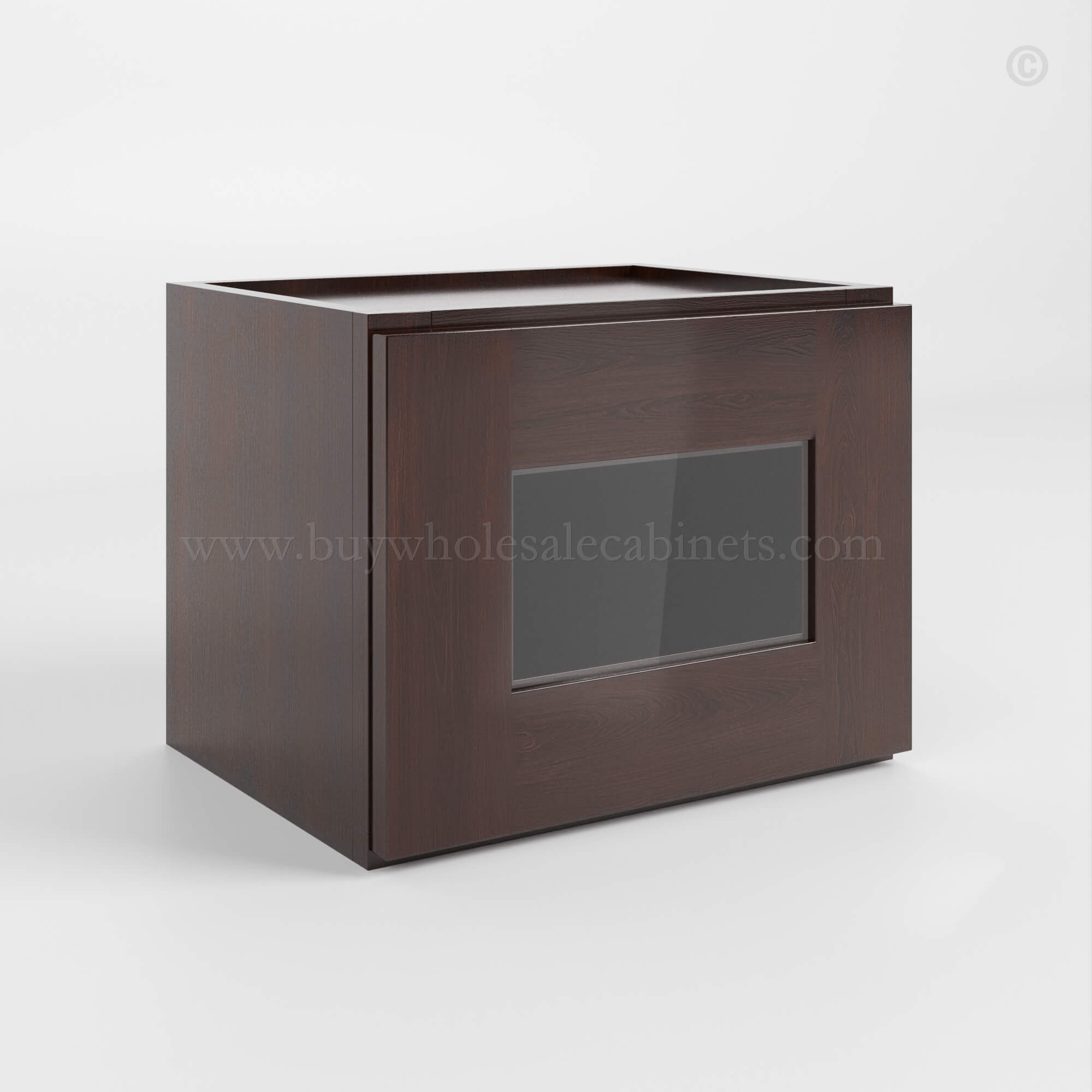 Shaker Espresso 12 H Single Door Wall Cabinet with Glass Door