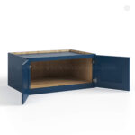 Navy Blue Shaker 36 W Refrigerator Wall Cabinet 24 Deep