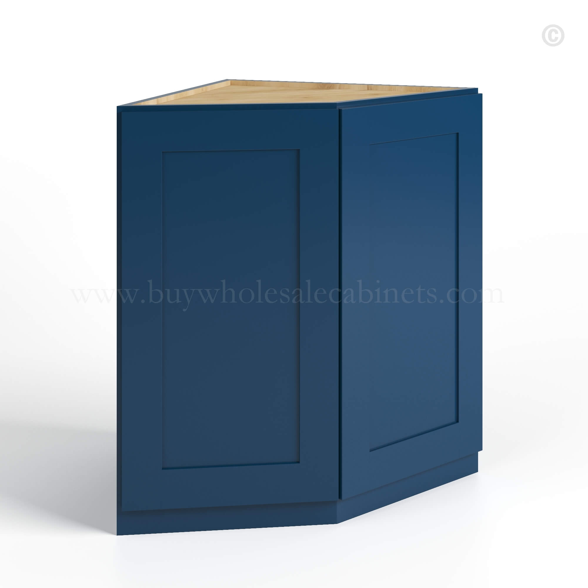 TT closed Navy blue Navy Blue Shaker Base End Cabinet