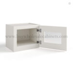Dove White Slim Shaker 18"W Single Door Wall Cabinet with Glass Door - Image 2