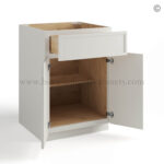 Dove White Slim Shaker Base Cabinet Double Door and Single Drawer - Image 2