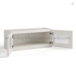 Dove White Slim Shaker 24"W Double Door Wall Cabinet with Glass Doors - Image 2