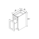 Dove White Slim Shaker Trash Base Cabinet - Image 4