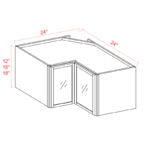 Dove White Slim Shaker Easy Reach Wall Cabinet with Glass Door - Image 3