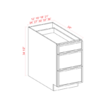 Dove White Slim Shaker Three Drawers Base - Image 3