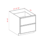 Slim Oak Shaker Two Drawer Base - Image 3