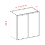 Slim Shaker Wall Cabinet Double Door 30 H