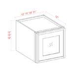 Slim Shaker Wall Glass Single Door Cabinet 12 W - 15 W