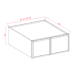 Dove White Slim Shaker Refrigerator Wall Cabinet with Double Door - Image 3