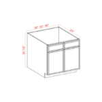 Dove White Slim Shaker Sink Base With Double Doors - Image 3