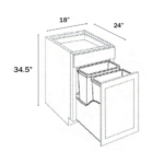 Slim Shaker Green Base Trash Cabinet - Image 3