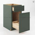 Slim Shaker Green Base Trash Cabinet - Image 2