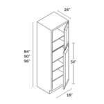 Slim Shaker Green Tall Pantry Cabinet 2 Doors - Image 3