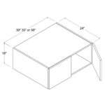 Frameless Gloss Gray 24"D Refrigerator Wall Cabinet with Double Door 18"H - Image 3