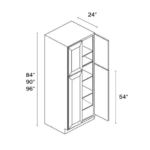 Slim Shaker Green Tall Pantry Cabinet 4 Doors - Image 3