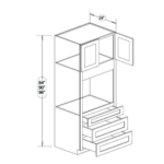 Slim Shaker Green Tall Universal Oven Cabinet - Image 3