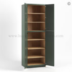 Slim Shaker Green Tall Pantry Cabinet 4 Doors - Image 2