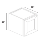 Dorian Gray Shaker Single Door Wall Cabinet 15"H - 12"D - Image 3