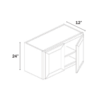 Charcoal Black Shaker Double Door Wall Cabinets- 24"H, 12"D - Image 2