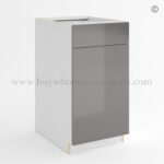 Frameless Gloss Gray Trash Base Cabinet