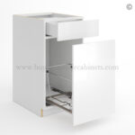 Frameless Gloss White Trash Base Cabinet - Image 2
