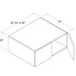 Frameless Gloss Gray 24"D Refrigerator Wall Cabinet with Double Door 24"H - Image 3