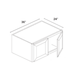 Slim Shaker Green Double Door Wall Cabinet - 24"D - Image 3