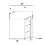 Slim Shaker Green Wall Diagonal Corner 24"W, 12"D - Image 3