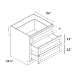Base cabinet with 3 Drawers, rta cabinets