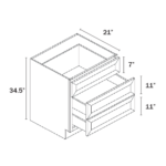 Slim Shaker Green Vanity Drawer Base Cabinet - Image 3