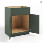 Slim Shaker Green Vanity Sink Base Cabinet - Image 2