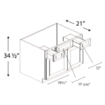 Charcoal Black Shaker Vanity Sink Base Combo 42"W - Image 4