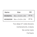 Dorian Gray Shaker Vanity Sink Base Combo 36"W - Image 4