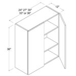 Frameless 36 H Double Door Wall Cabinet, rta cabinets, wholesale cabinets