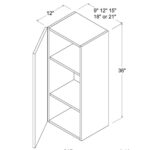 Frameless 36 H Single Door Wall Cabinet