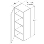 Frameless 42 H Single Door Wall Cabinet, rta cabinets, wholesale cabinets