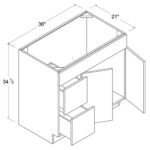 Frameless Double Drawer Single Dummy Drawer Vanity Combo Base Cabinet 36W, rta cabinets, wholesale cabinets