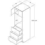 Frameless Oven Pantry Cabinet 33W, rta cabinets, wholesale cabinets
