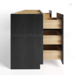 charcoal black shaker vanity sink base combo with three drawer left and right and sink centered dovetail, rta cabinets, wholesale cabinets
