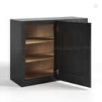 charcoal black shaker wall blind corner cabinet with single door, rta cabinets, wholesale cabinets