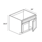 Slim Shaker Green Sink Base Double Door and 1 False Drawer - Image 3