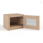 Slim Oak Shaker 12W Single Door Wall Cabinet with Wall Glass Door, rta cabinets, wholesale cabinets